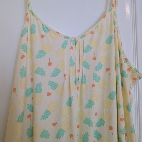 Yellow Pineapple And Palm Tree Patterned Women's Nightgown 3x Carisma - Picture 3 of 6